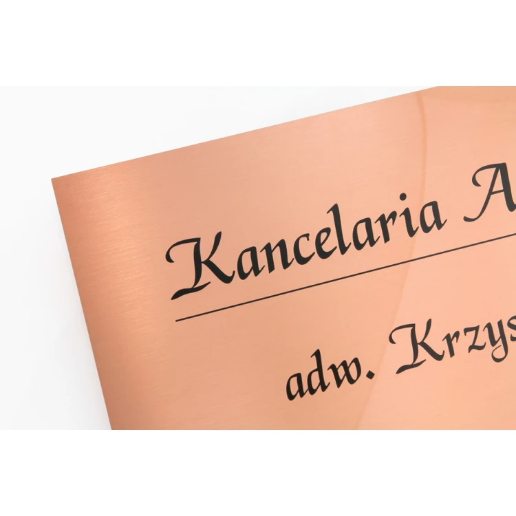 Schild Anwaltskanzlei - UV-Druck - Kupfer 0,5mm - SZ136 - Abmessungen 420x300mm