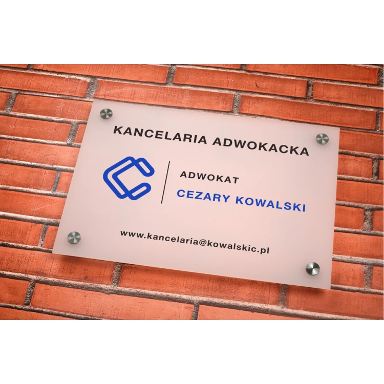 Schild Anwaltskanzlei aus Plexiglas 3mm - UV-Druck - frostweißes halbtransparentes Plexi - SZ149 - Maße 297x210mm (A4)