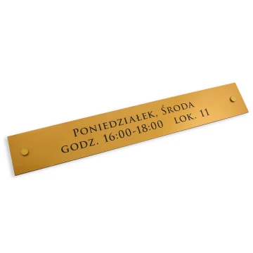 SCHILD KANZLEI - Öffnungszeiten - mattes goldfarbenes Gravierlaminat - SZ092 - Abmessungen 600x100mm