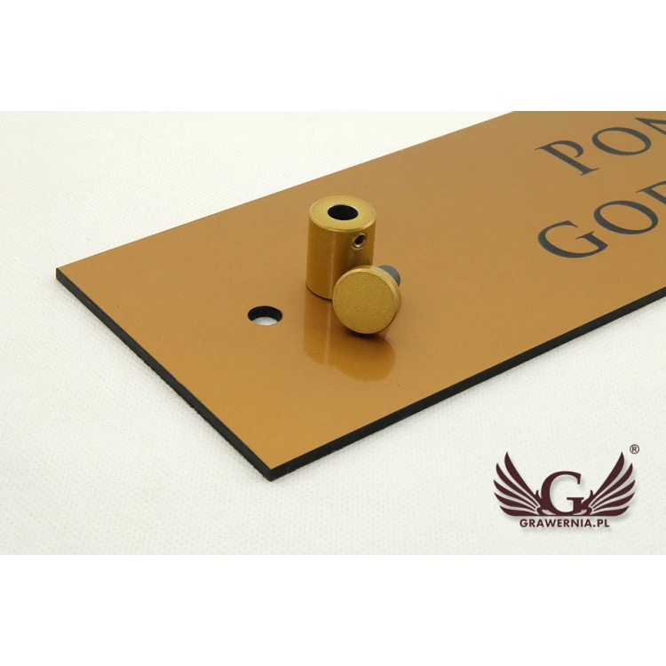 SCHILD KANZLEI - Öffnungszeiten - mattes goldfarbenes Gravierlaminat - SZ092 - Abmessungen 600x100mm