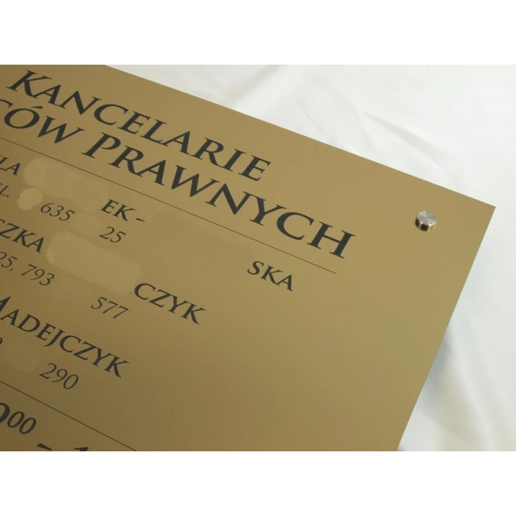 SCHILD ANWALTSKANZLEIEN - gold gebürsteter glänzender Laminat - SZ054 - Abm. 680x440mm