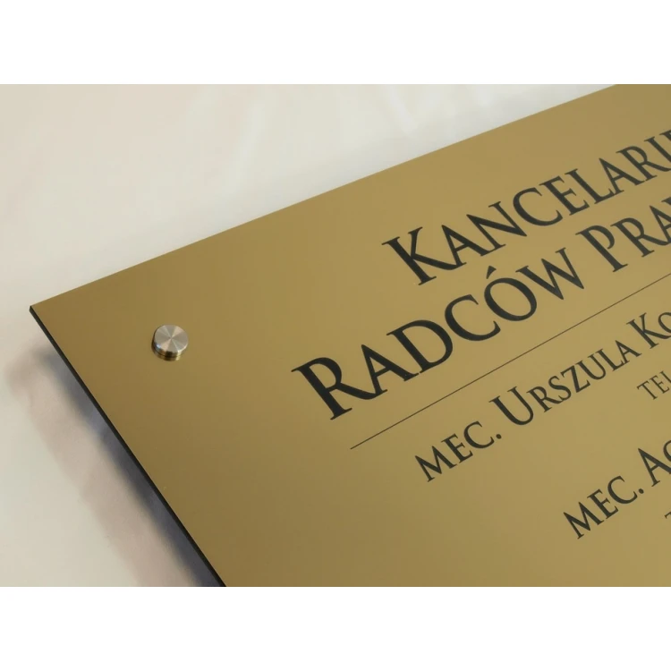 SCHILD ANWALTSKANZLEIEN - gold gebürsteter glänzender Laminat - SZ054 - Abm. 680x440mm