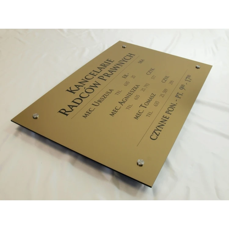 SCHILD ANWALTSKANZLEIEN - gold gebürsteter glänzender Laminat - SZ054 - Abm. 680x440mm
