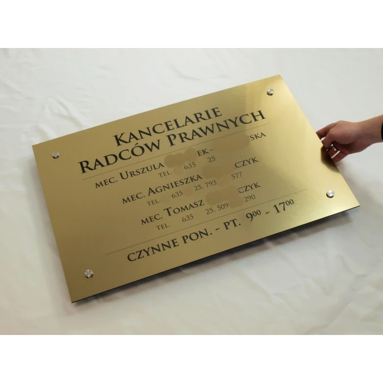 SCHILD ANWALTSKANZLEIEN - gold gebürsteter glänzender Laminat - SZ054 - Abm. 680x440mm