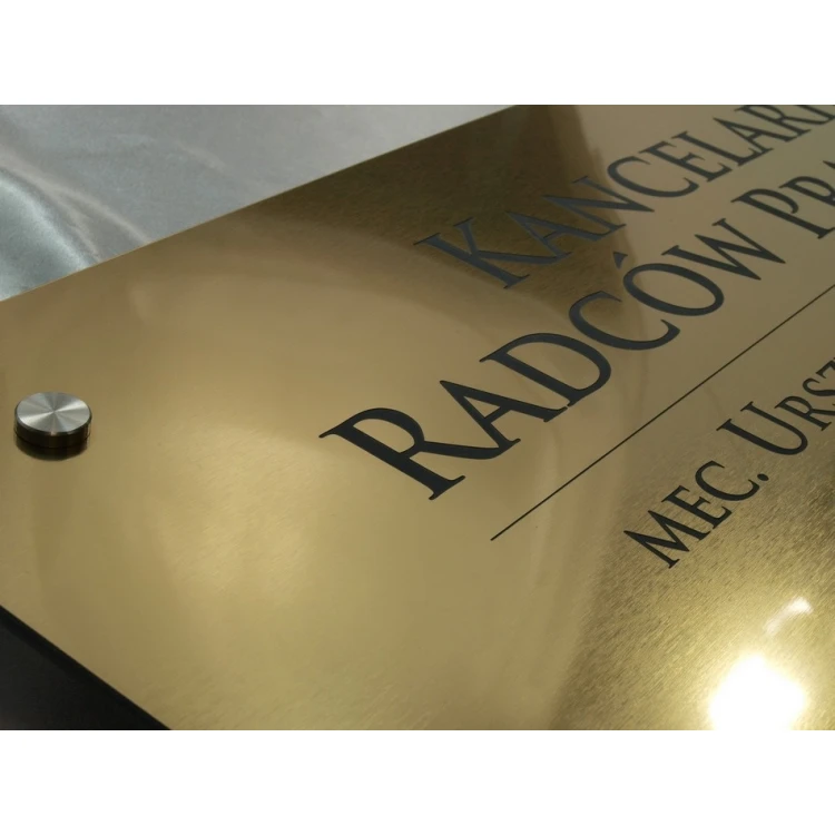 SCHILD ANWALTSKANZLEIEN - gold gebürsteter glänzender Laminat - SZ054 - Abm. 680x440mm