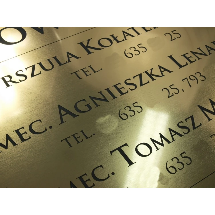 SCHILD ANWALTSKANZLEIEN - gold gebürsteter glänzender Laminat - SZ054 - Abm. 680x440mm