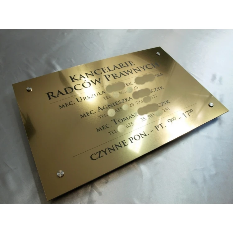 SCHILD ANWALTSKANZLEIEN - gold gebürsteter glänzender Laminat - SZ054 - Abm. 680x440mm