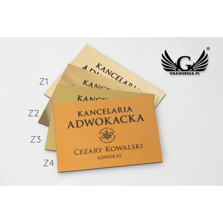 SCHILD ANWALTSKANZLEIEN - gold gebürsteter glänzender Laminat - SZ054 - Abm. 680x440mm