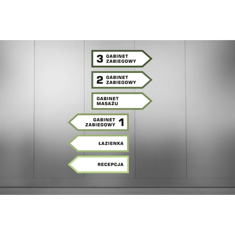 Richtungsschild mit beliebigem Text und Nummerierung - Größe 700x200mm - PVC - SZUV026
