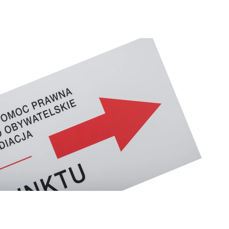Richtungsschild mit beliebigem Text - Größe 600x300mm - PVC - UV-Druck - SZUV032