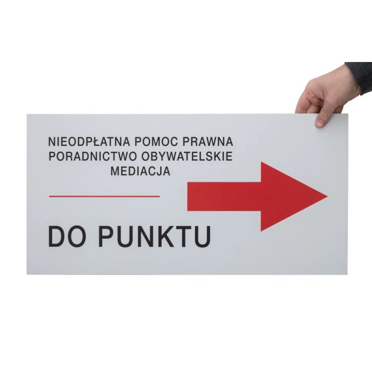 Richtungsschild mit beliebigem Text - Größe 600x300mm - PVC - UV-Druck - SZUV032