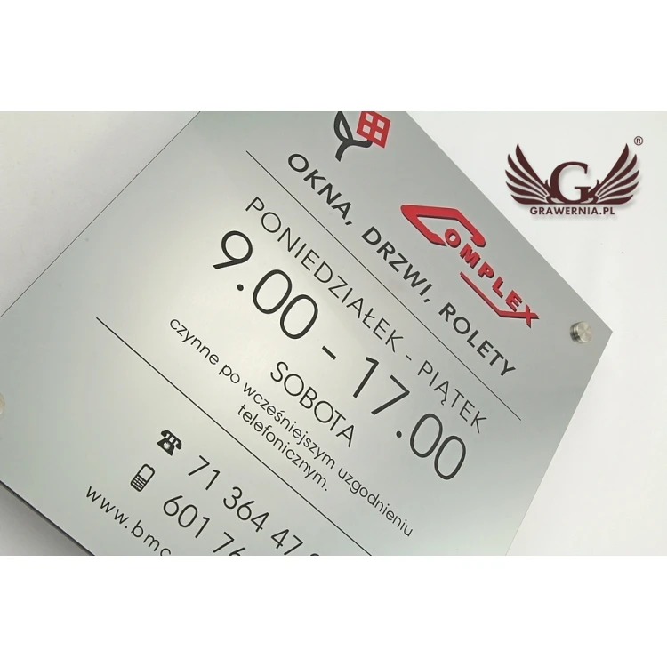 INFORMATIONSTAFEL - GRAVURLAMINAT - Abm. 275x250mm - UV-DRUCK - SZUV004