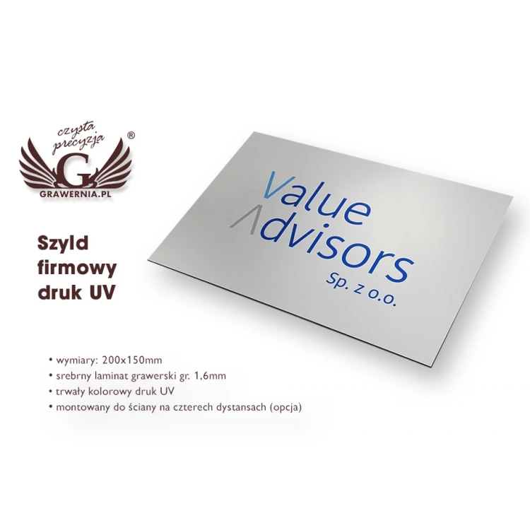 FARBIGES SCHILD - GRAVURLAMINAT Stärke 1,6mm - Abmessungen 200x150mm - UV-DRUCK - SZUV001