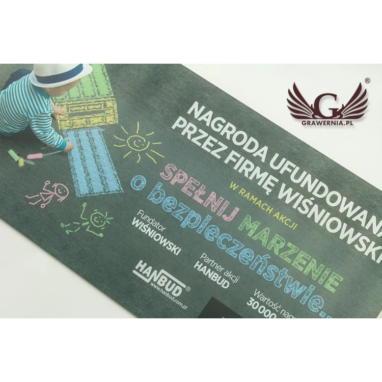 FARBIGES SCHILD - FROSTED PLEXI Stärke 3mm - Abmessungen 410x210mm - UV-DRUCK - SZUV008