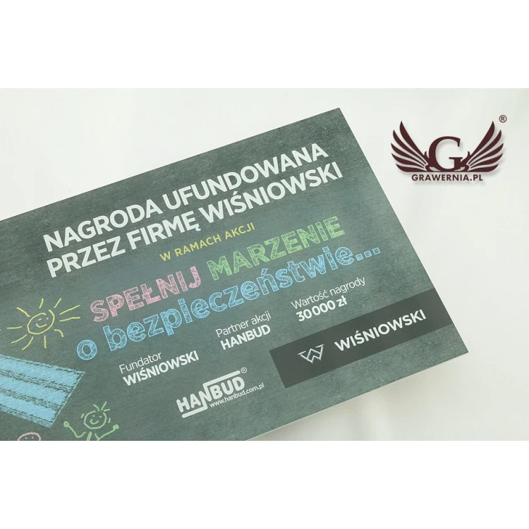 FARBIGES SCHILD - FROSTED PLEXI Stärke 3mm - Abmessungen 410x210mm - UV-DRUCK - SZUV008