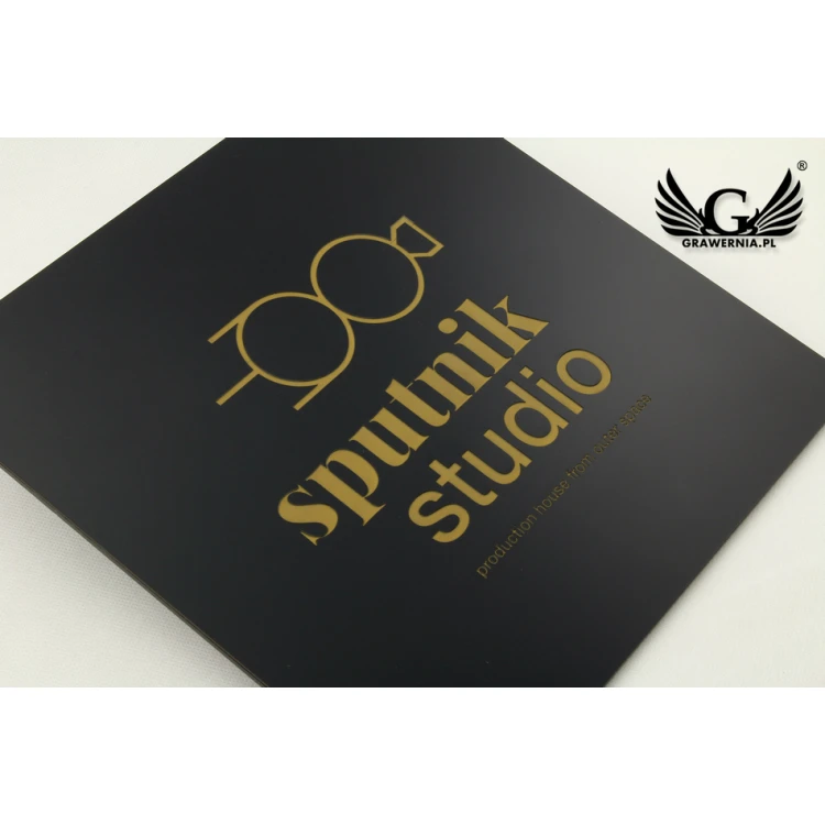 Tür- oder Wandtafel - schwarzes graviertes mattes Laminat Exterior - SZ097 - Abmessungen 300x300mm