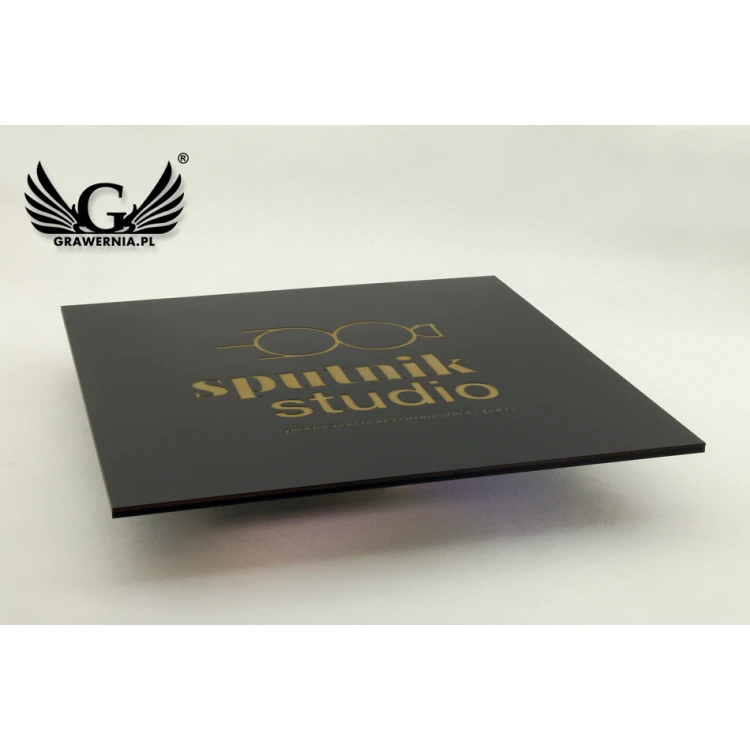 Tür- oder Wandtafel - schwarzes graviertes mattes Laminat Exterior - SZ097 - Abmessungen 300x300mm