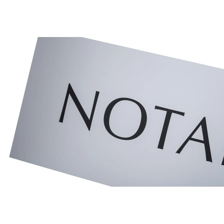 Notarschild - DIBOND MATT Silber 3mm - UV-Druck - Abm. 900x300mm - SZUV030