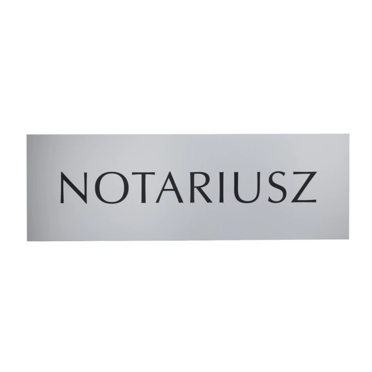 Notarschild - DIBOND MATT Silber 3mm - UV-Druck - Abm. 900x300mm - SZUV030