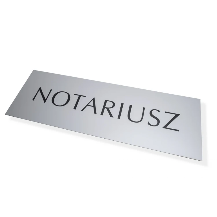 Notarschild - DIBOND MATT Silber 3mm - UV-Druck - Abm. 900x300mm - SZUV030