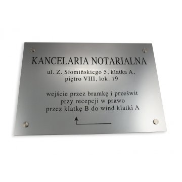 NOTARSCHILD - Adresse und Pfeil - SZ027 - Größe 50x35cm