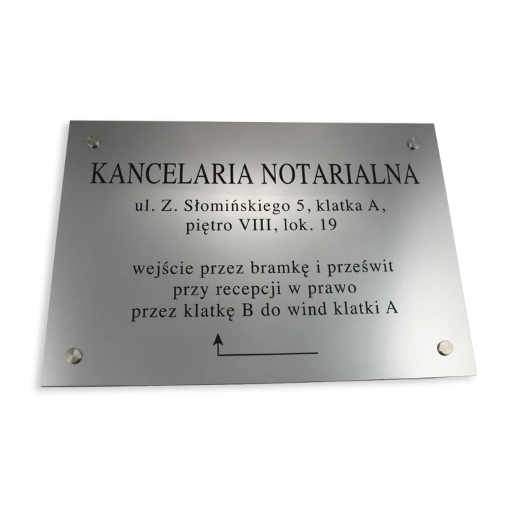 NOTARSCHILD - Adresse und Pfeil - SZ027 - Größe 50x35cm