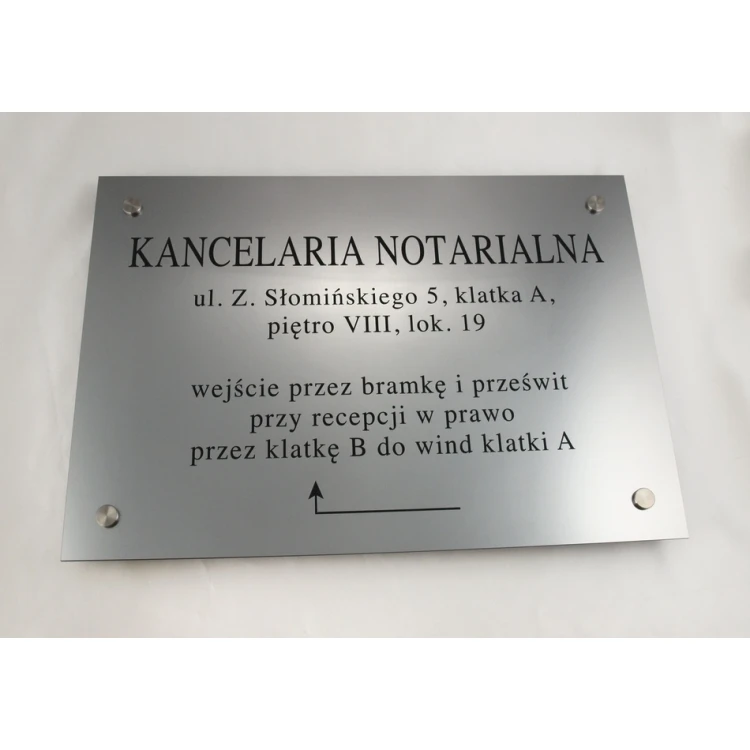 NOTARSCHILD - Adresse und Pfeil - SZ027 - Größe 50x35cm