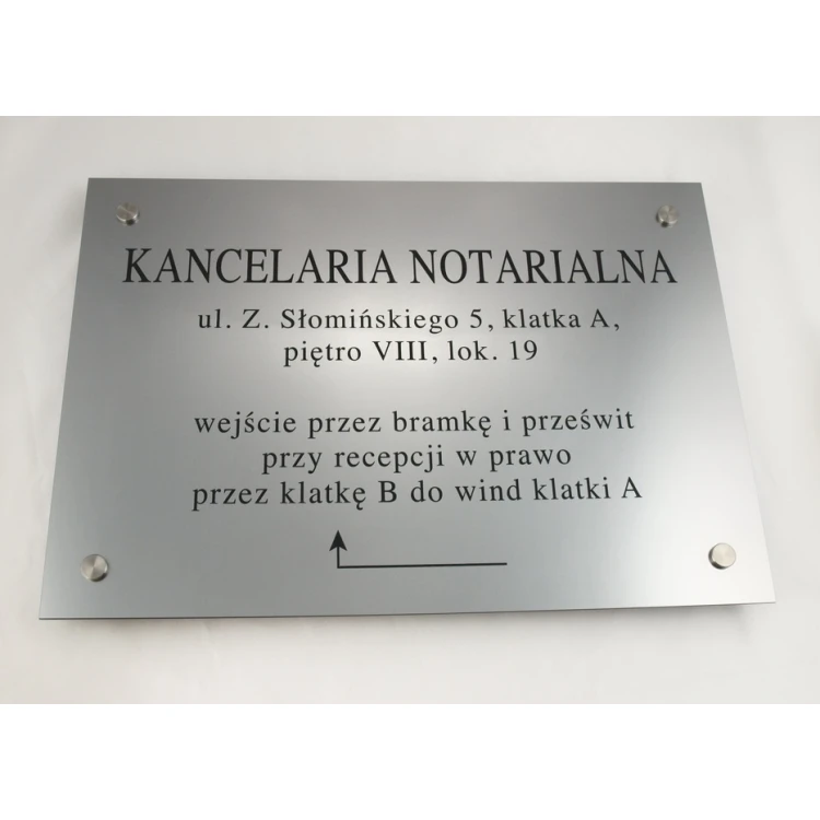 NOTARSCHILD - Adresse und Pfeil - SZ027 - Größe 50x35cm