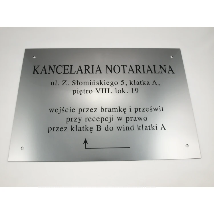 NOTARSCHILD - Adresse und Pfeil - SZ027 - Größe 50x35cm