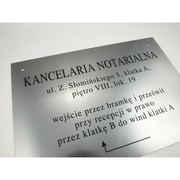 NOTARSCHILD - Adresse und Pfeil - SZ027 - Größe 50x35cm