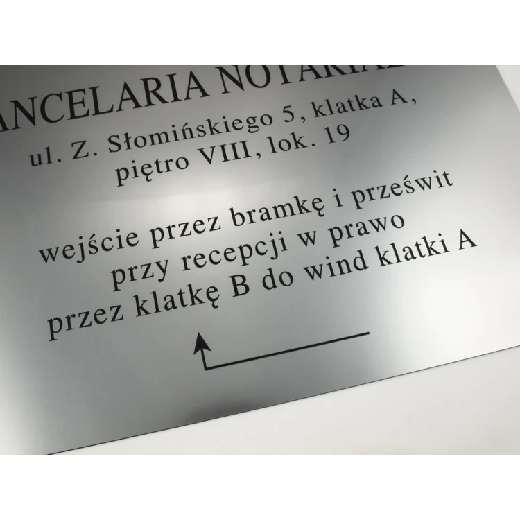 NOTARSCHILD - Adresse und Pfeil - SZ027 - Größe 50x35cm