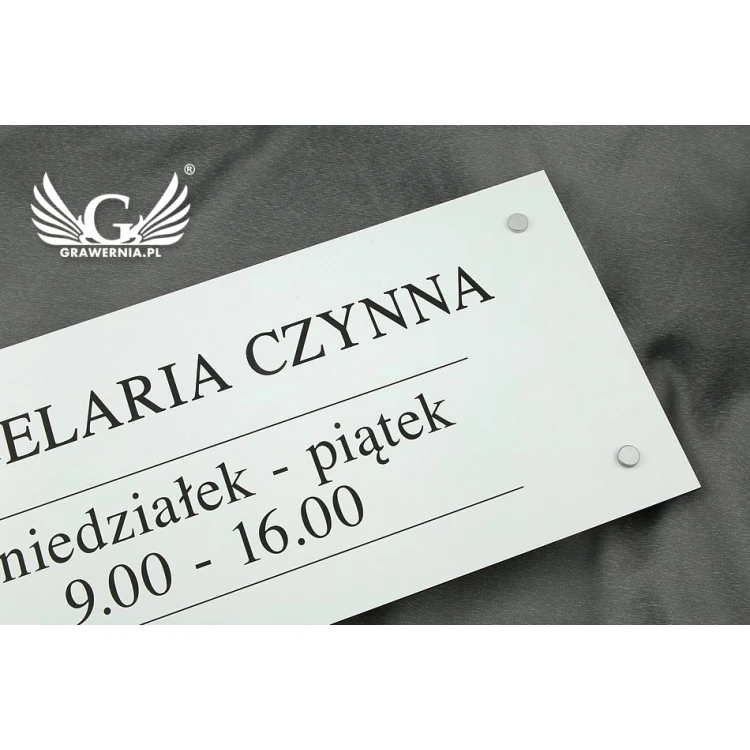 SCHILD KANZLEI - weißes Laminat - Öffnungszeiten - SZ086 - Abmessungen 500x210mm