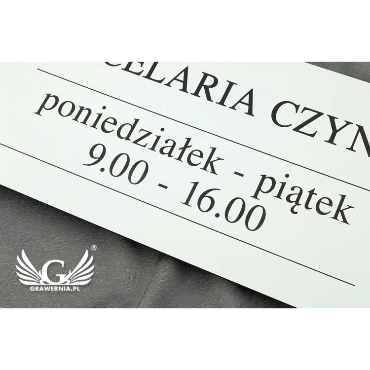 SCHILD KANZLEI - weißes Laminat - Öffnungszeiten - SZ086 - Abmessungen 500x210mm