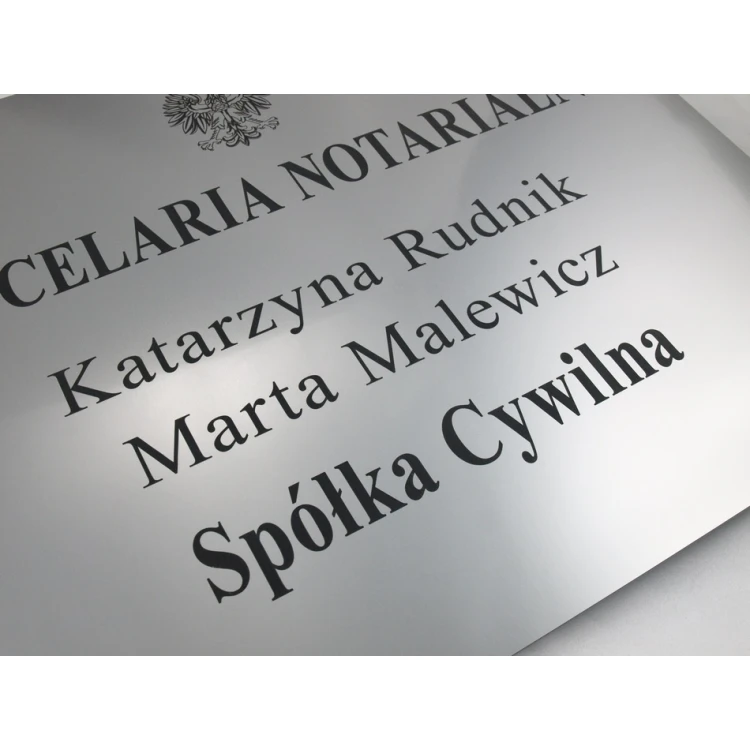 NOTARSCHILD - Hauptdoppelnachname Schild für eine Zivilgesellschaft - SZ025 - Größe 50x40cm