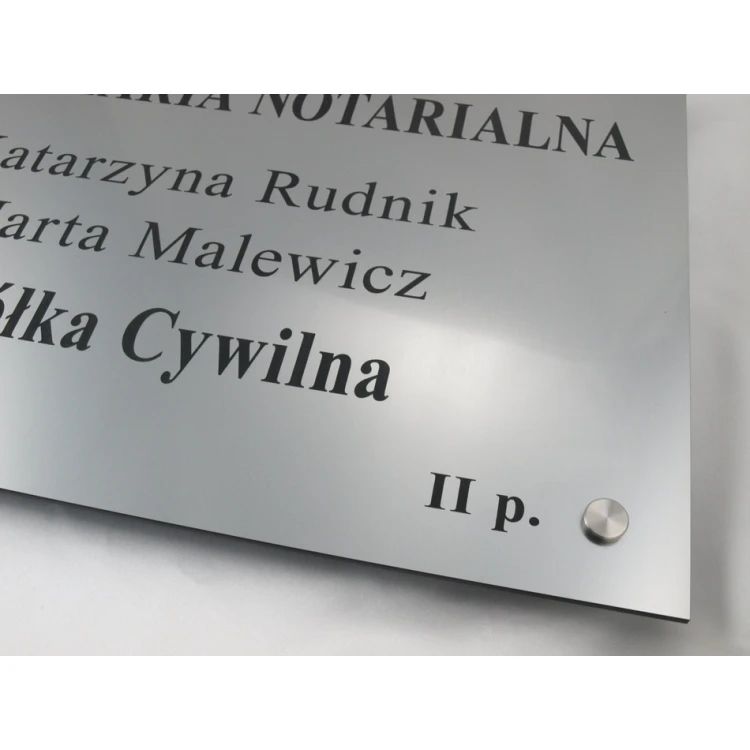 NOTARSCHILD - Hauptdoppelnachname Schild für eine Zivilgesellschaft - SZ025 - Größe 50x40cm