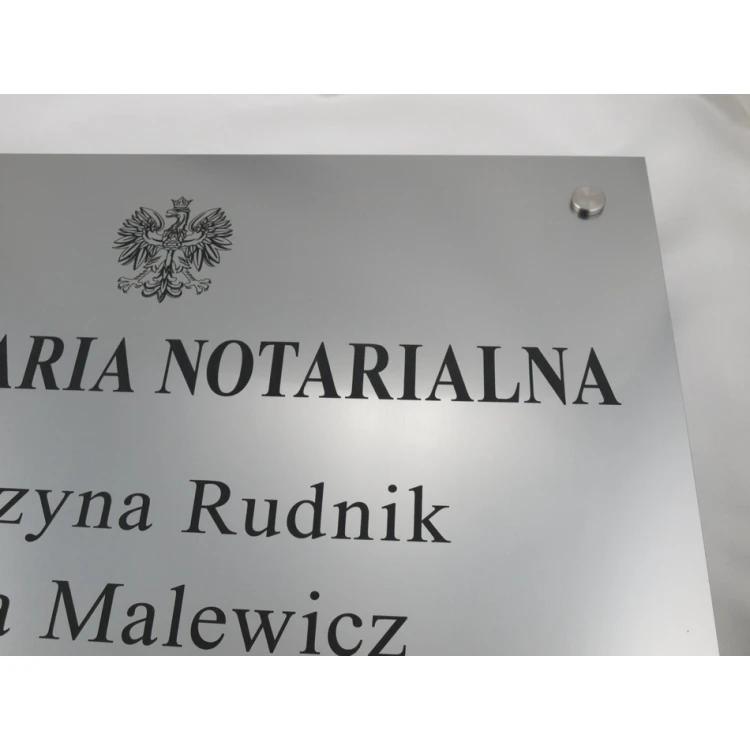 NOTARSCHILD - Hauptdoppelnachname Schild für eine Zivilgesellschaft - SZ025 - Größe 50x40cm