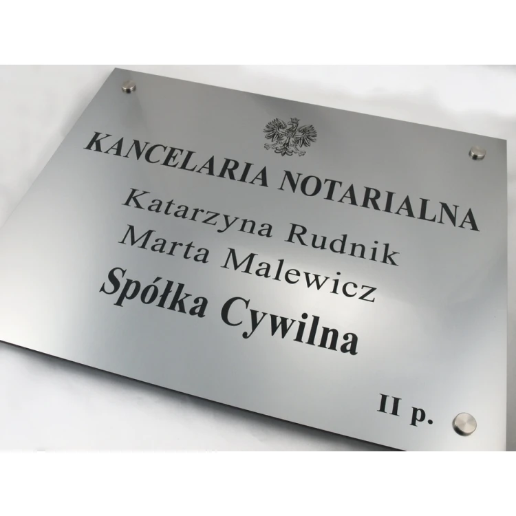 NOTARSCHILD - Hauptdoppelnachname Schild für eine Zivilgesellschaft - SZ025 - Größe 50x40cm