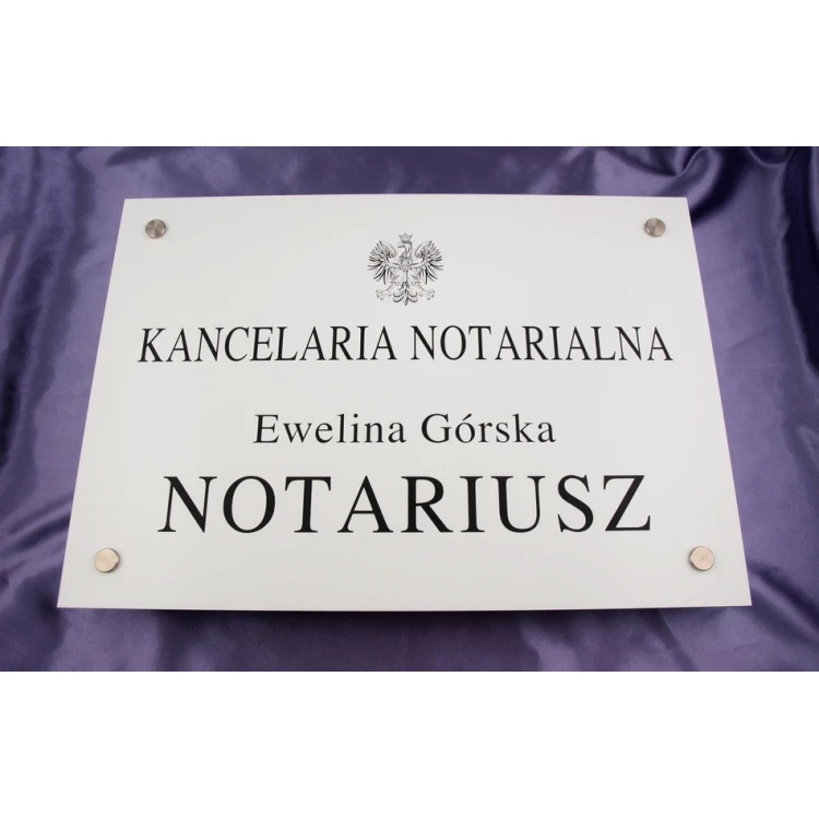 NOTARSCHILD - Hauptweißschild - SZ037 - Abm. 500x350mm