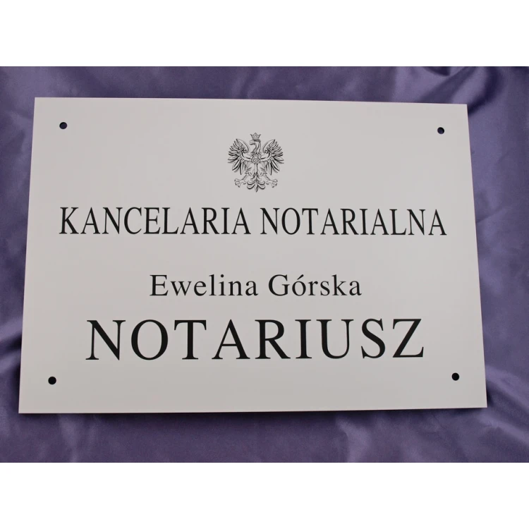 NOTARSCHILD - Hauptweißschild - SZ037 - Abm. 500x350mm