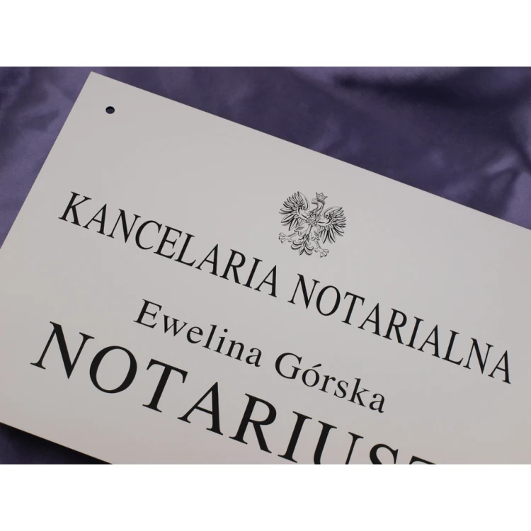 NOTARSCHILD - Hauptweißschild - SZ037 - Abm. 500x350mm