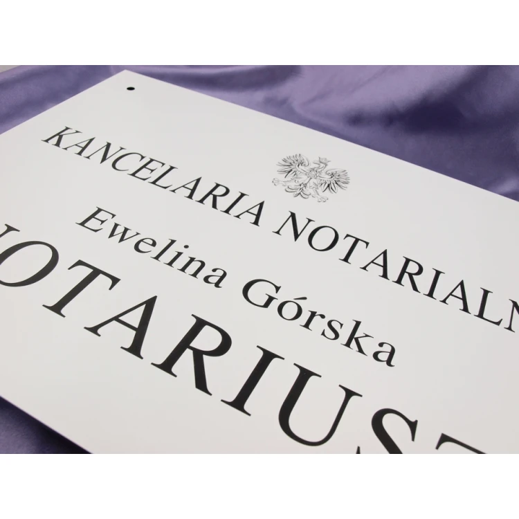 NOTARSCHILD - Hauptweißschild - SZ037 - Abm. 500x350mm