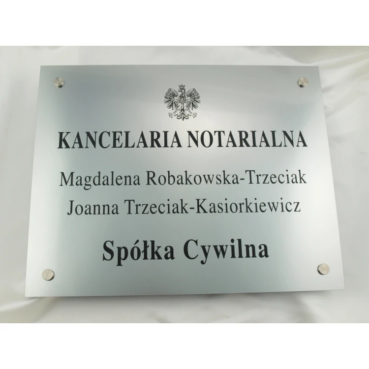 NOTARSCHILD - Hauptdoppelnachname Schild für eine Zivilgesellschaft - SZ025 - Größe 50x40cm