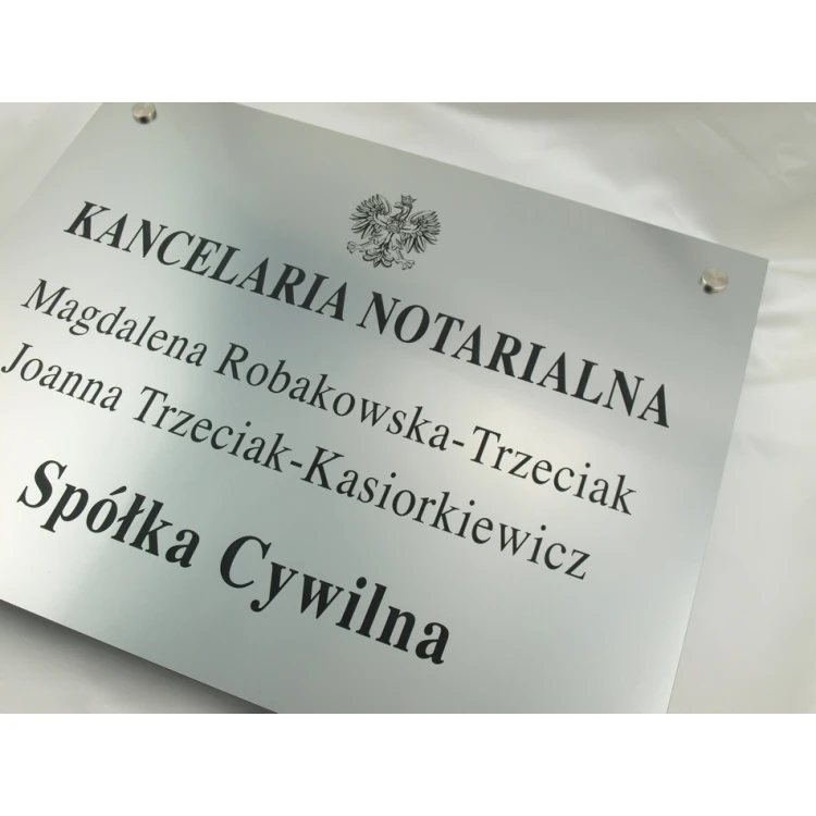 NOTARSCHILD - Hauptdoppelnachname Schild für eine Zivilgesellschaft - SZ025 - Größe 50x40cm