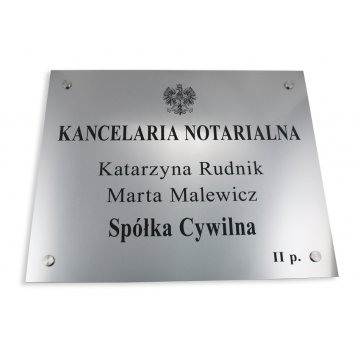 NOTARSCHILD - Hauptdoppelnachname Schild für eine Zivilgesellschaft - SZ025 - Größe 50x40cm