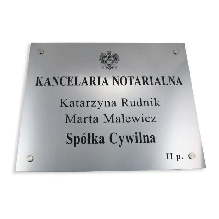 NOTARSCHILD - Hauptdoppelnachname Schild für eine Zivilgesellschaft - SZ025 - Größe 50x40cm