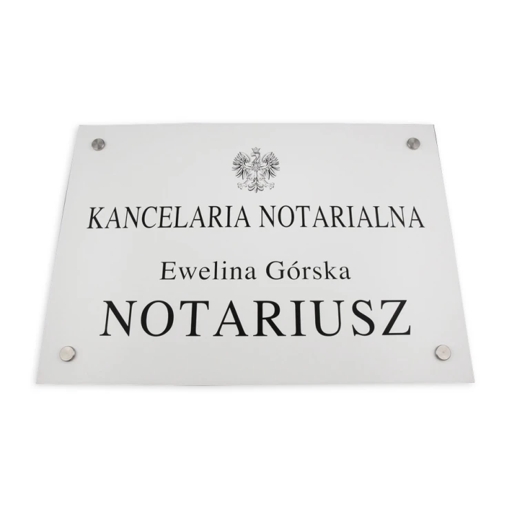 NOTARSCHILD - Hauptweißschild - SZ037 - Abm. 500x350mm