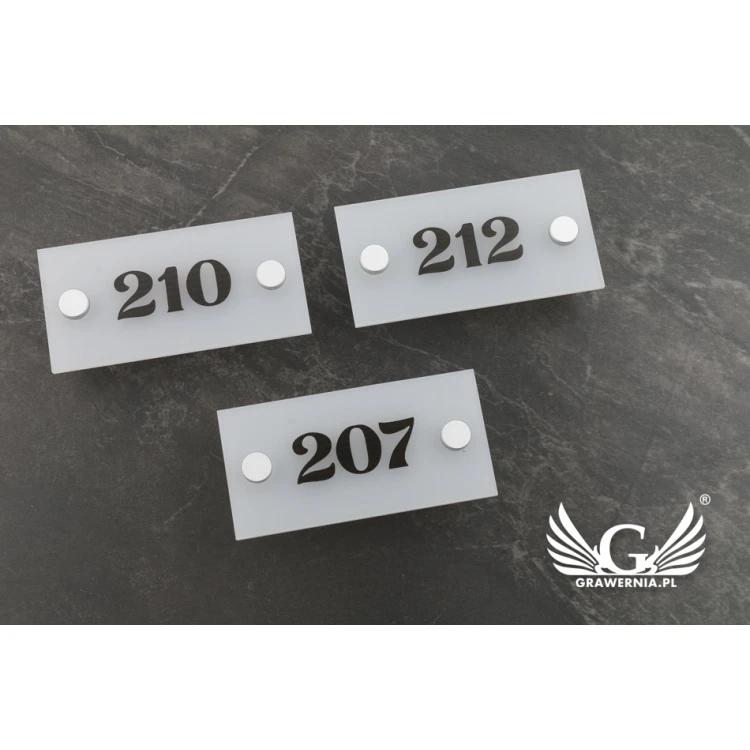 Gefrostetes Türschild - Raumnummerierung - Abm. 100x50mm - SPD020