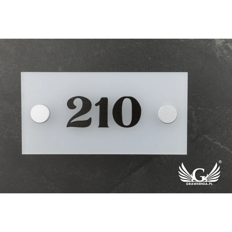 Gefrostetes Türschild - Raumnummerierung - Abm. 100x50mm - SPD020