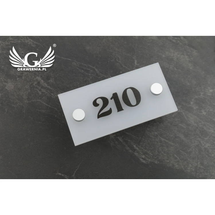 Gefrostetes Türschild - Raumnummerierung - Abm. 100x50mm - SPD020