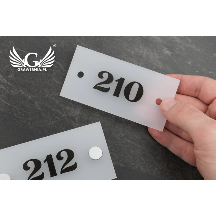 Gefrostetes Türschild - Raumnummerierung - Abm. 100x50mm - SPD020